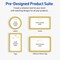 Avery Printable Rectangle Labels, 4" x 3-1/3", Glossy White, Pre-printed Metallic Gold Hanging Ornaments Design, Sure Feed Technology, Laser & Inkjet Compatible, 80 Total